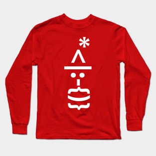 Santa with Beard Christmas Emoticon Long Sleeve T-Shirt